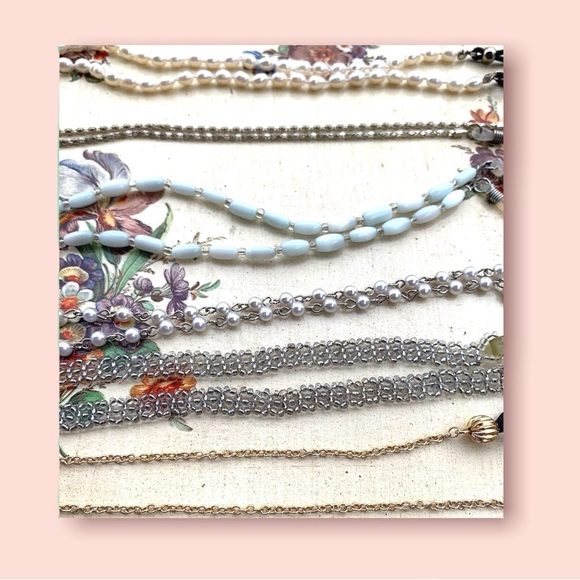 Vintage Eyewear Cord Straps Beaded Chain Holder Lot Fits Most All! - Picture 8 of 11